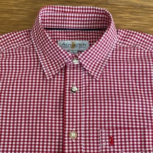 New Almsach German Traditional Boy Cotton Plaid Button-Up Shirt Size L 8-9